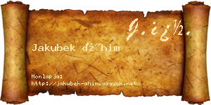 Jakubek Áhim névjegykártya